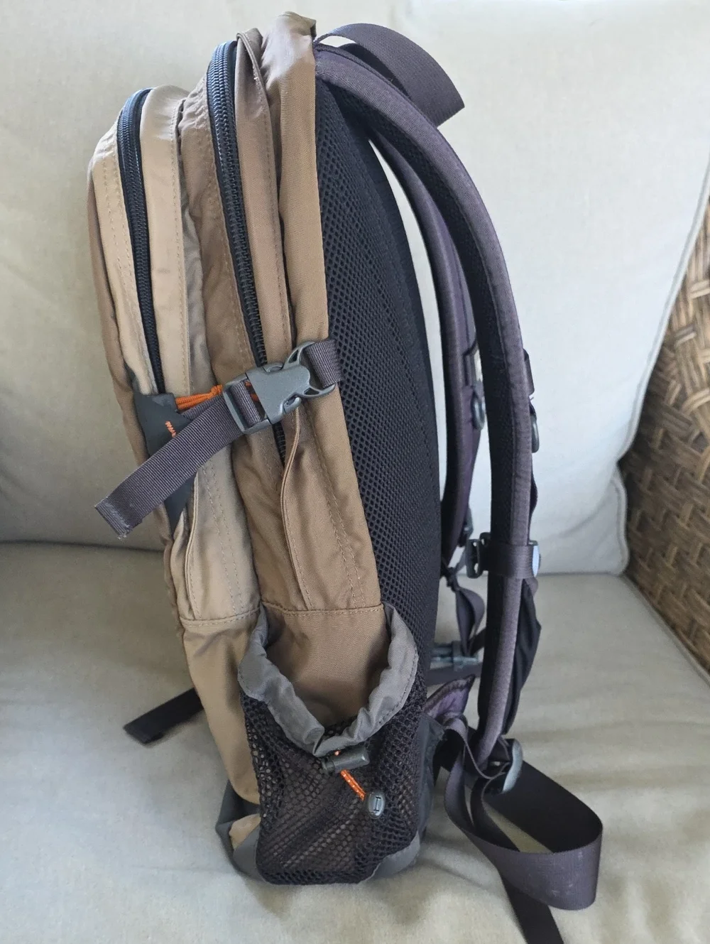 The North Face Borealis Backpack Tan Brown Orange Bungee Hiking Travel Laptop